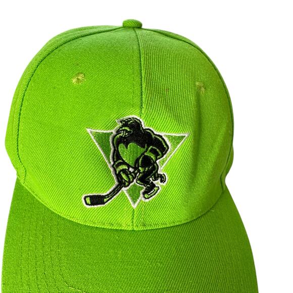 Scranton Wilkes Barre Penguins Baseball Hat Lime Green Minor League Hockey OS - Picture 2 of 5